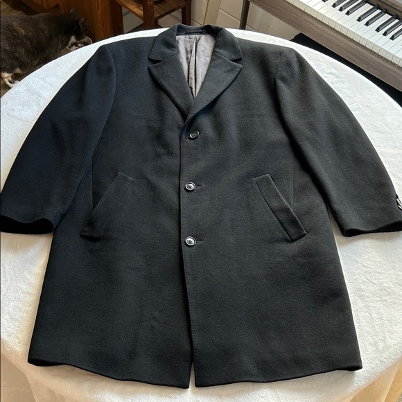 BOSS Hugo Boss Mens Long Black Coat. Wool and Cashmere. 56 (46 US Size) - Picture 3 of 17
